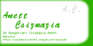 anett csizmazia business card